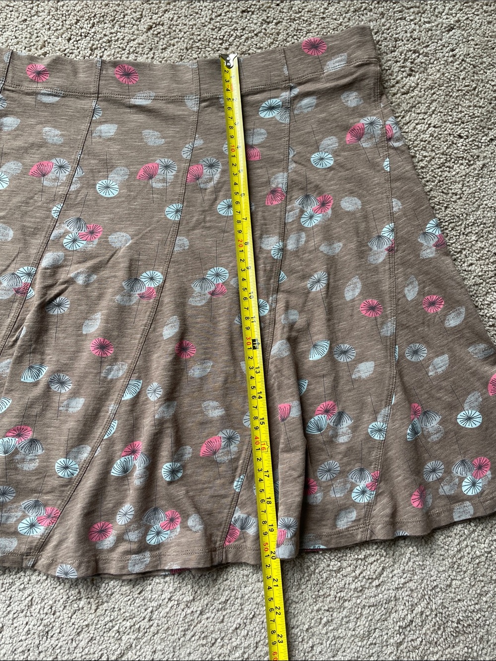 Toad&Co Chachacha Skirt XL Organic Cotton Blend Outdoor Taupe Floral Pull On - Picture 4 of 8